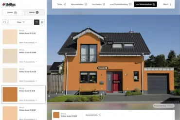 Brillux Raumdesigner: Einfamilienhaus mit terrakottafarbener Fassade im Farbton Scala 15.18.18
